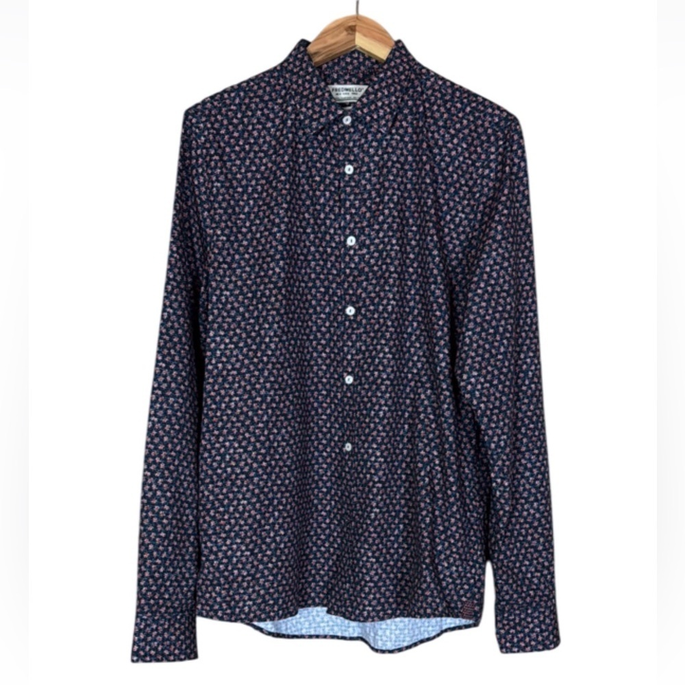 Fred Mello My Favorite shirt Dark blue with floral print Size XL